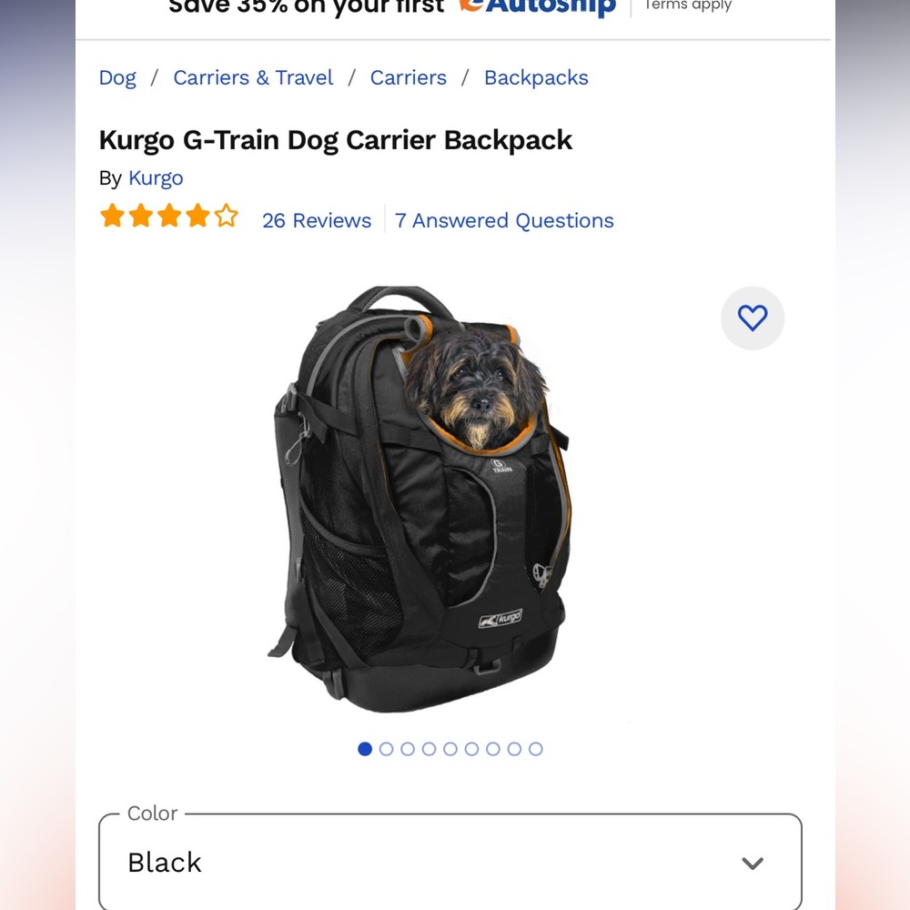 Kurgo pet backpack